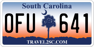 SC license plate OFU641