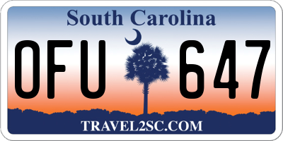 SC license plate OFU647
