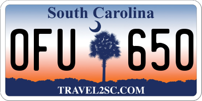 SC license plate OFU650