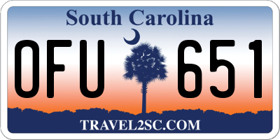 SC license plate OFU651