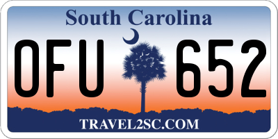 SC license plate OFU652