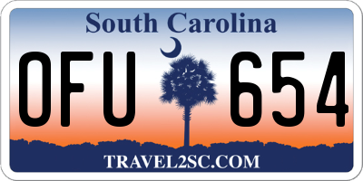 SC license plate OFU654
