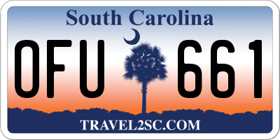 SC license plate OFU661