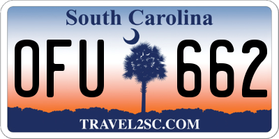 SC license plate OFU662