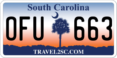 SC license plate OFU663