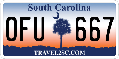 SC license plate OFU667