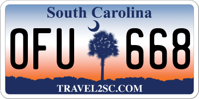 SC license plate OFU668