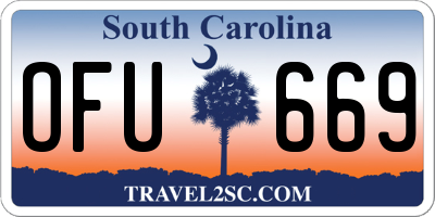 SC license plate OFU669