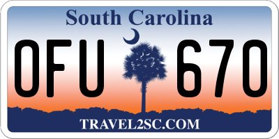 SC license plate OFU670