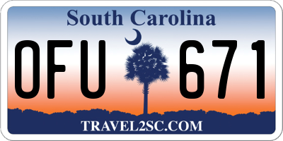 SC license plate OFU671