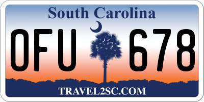 SC license plate OFU678