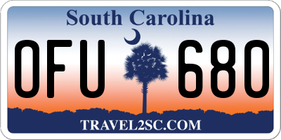 SC license plate OFU680