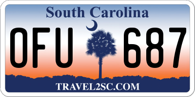 SC license plate OFU687