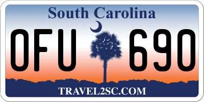 SC license plate OFU690