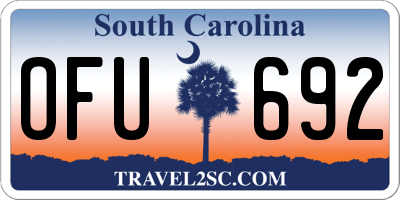 SC license plate OFU692