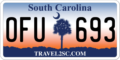 SC license plate OFU693
