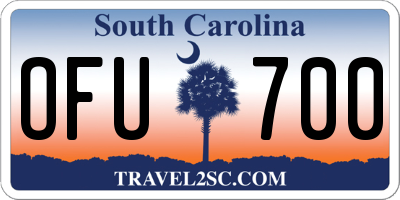 SC license plate OFU700