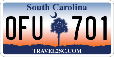 SC license plate OFU701