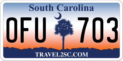SC license plate OFU703