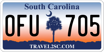 SC license plate OFU705