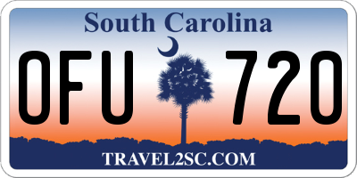 SC license plate OFU720