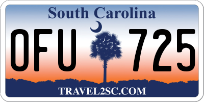SC license plate OFU725