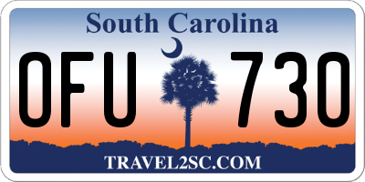 SC license plate OFU730