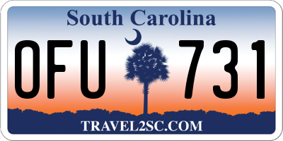 SC license plate OFU731