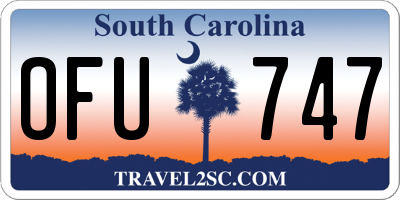 SC license plate OFU747