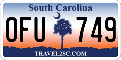SC license plate OFU749