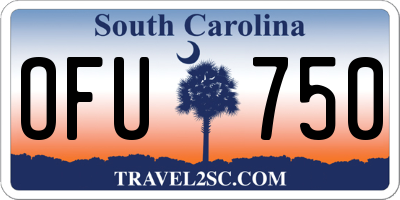 SC license plate OFU750