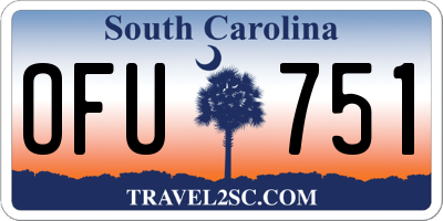 SC license plate OFU751