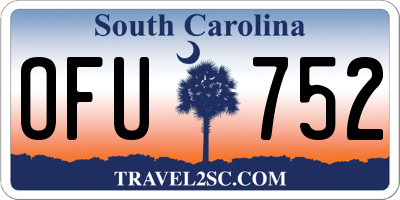 SC license plate OFU752