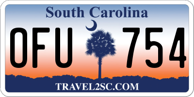 SC license plate OFU754