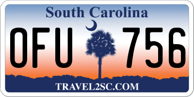 SC license plate OFU756
