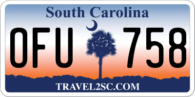 SC license plate OFU758