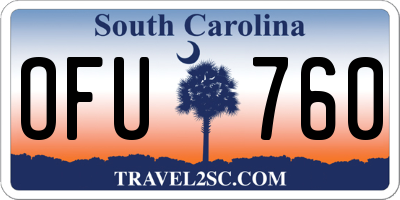 SC license plate OFU760