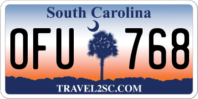 SC license plate OFU768