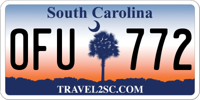 SC license plate OFU772