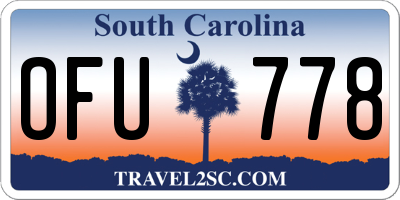 SC license plate OFU778