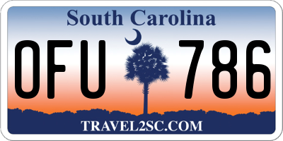 SC license plate OFU786