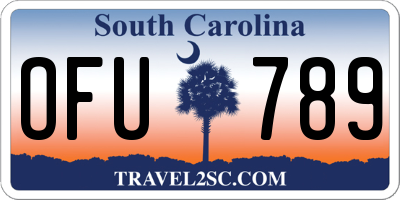 SC license plate OFU789