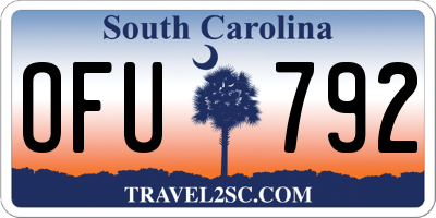 SC license plate OFU792