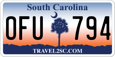 SC license plate OFU794
