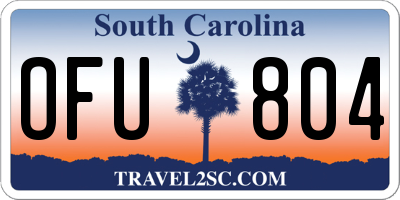 SC license plate OFU804