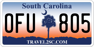 SC license plate OFU805
