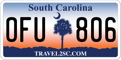 SC license plate OFU806