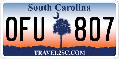SC license plate OFU807
