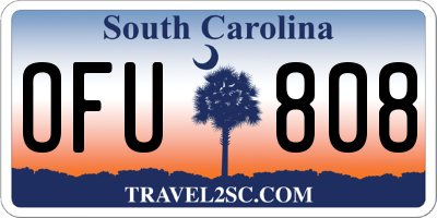 SC license plate OFU808