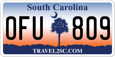 SC license plate OFU809